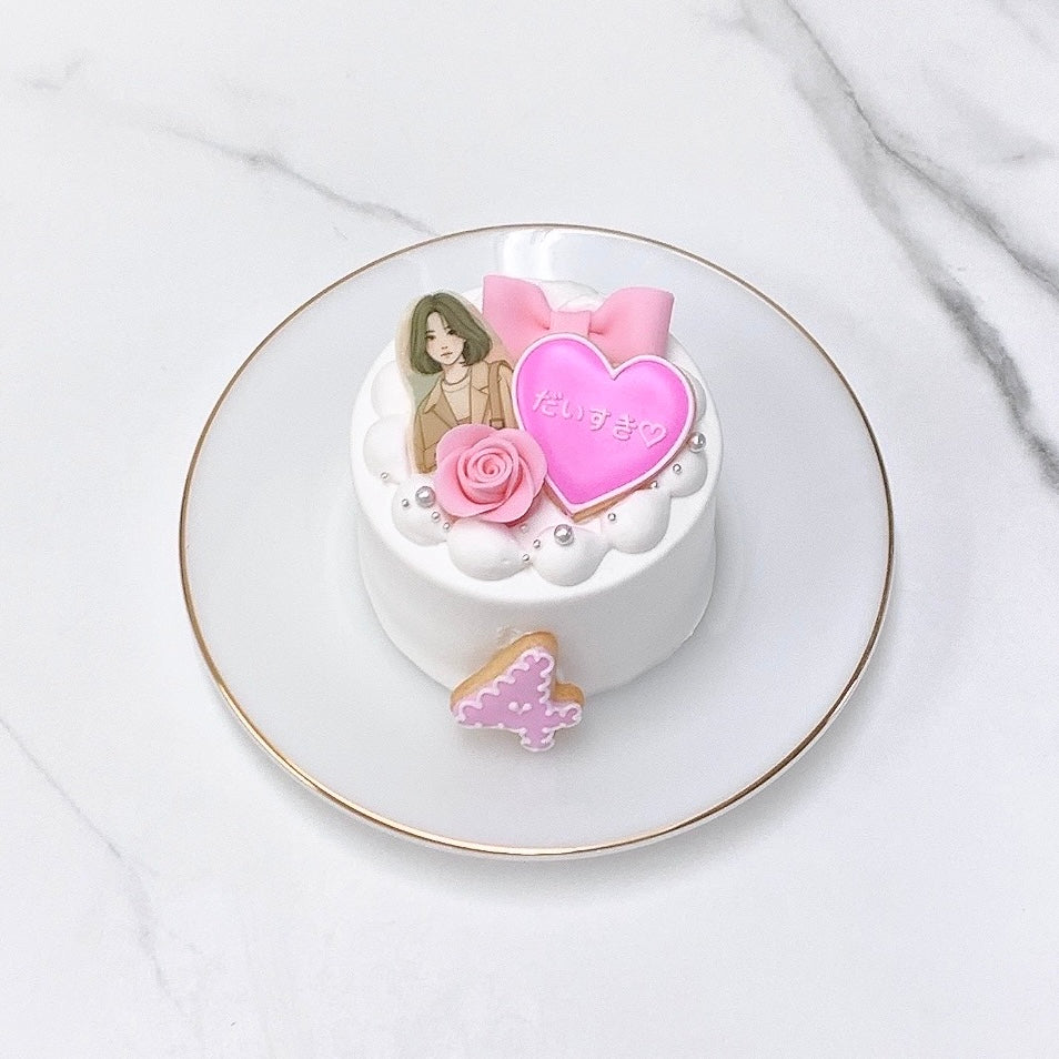 ナンバークッキー付き ライトセミオーダー写真ケーキ