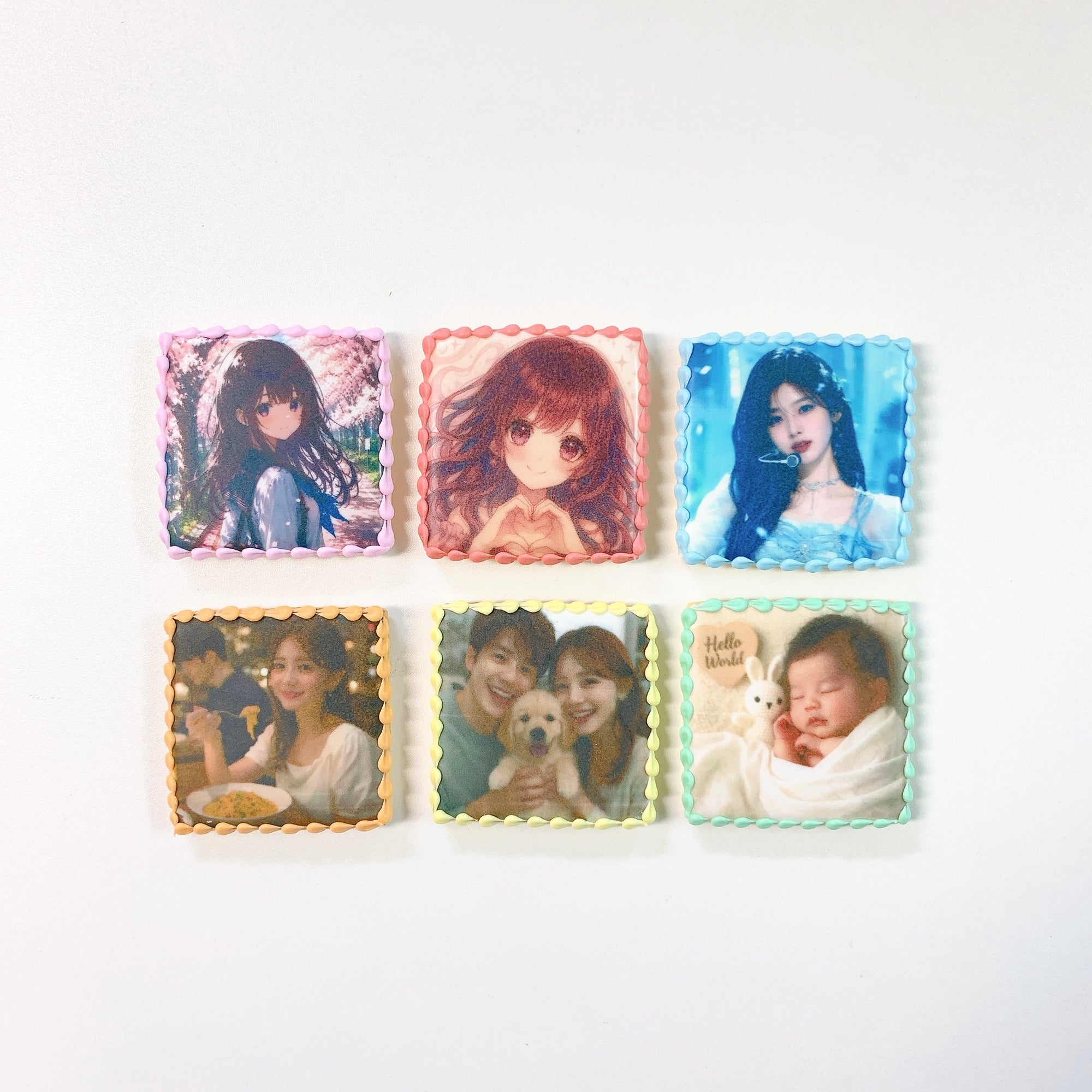 選べる9色のプリントクッキー｜ お好きなお写真をプリントします｜1枚から注文OK！