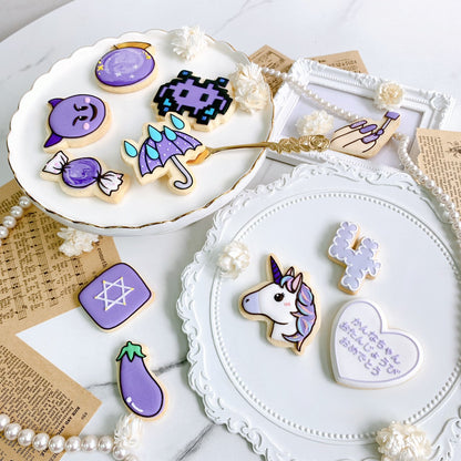 〈 紫推しさんへ❤︎ 〉絵文字アイシングクッキーセット