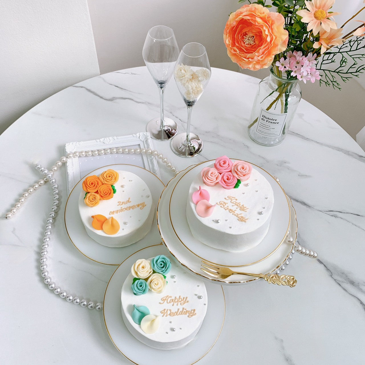 選べる2色の薔薇ケーキ