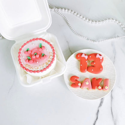 リボン付きドット数字クッキー