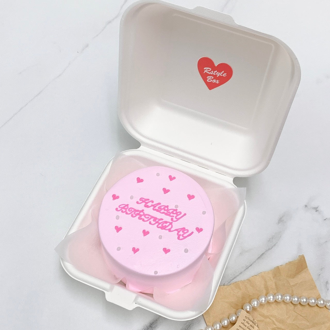パールプチハートランチボックスケーキ