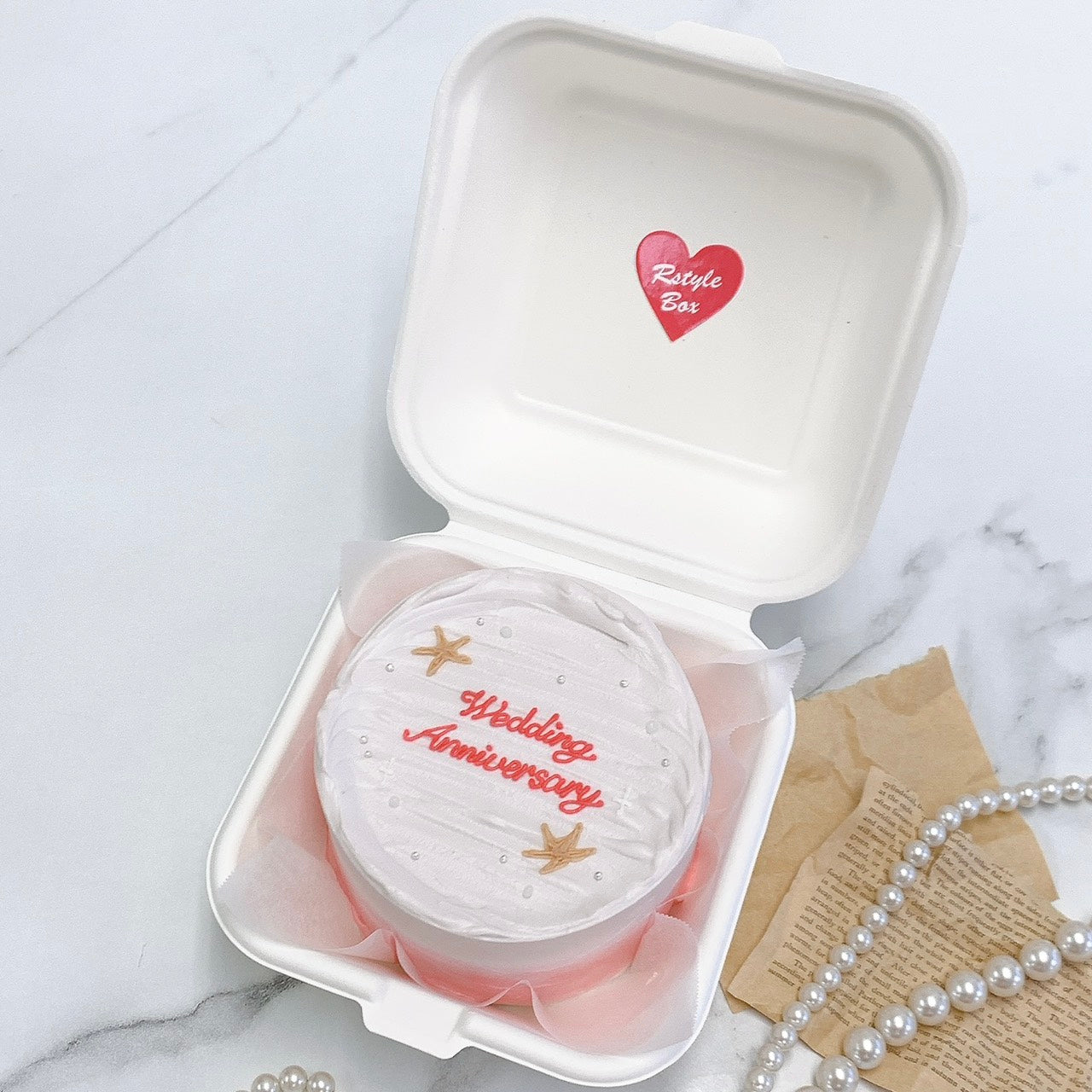 砂浜デザインランチボックスケーキ