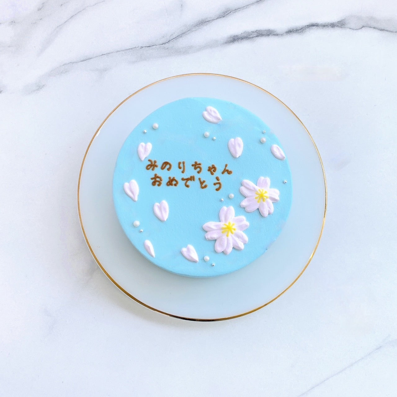 ふんわりカラーの桜センイルケーキ