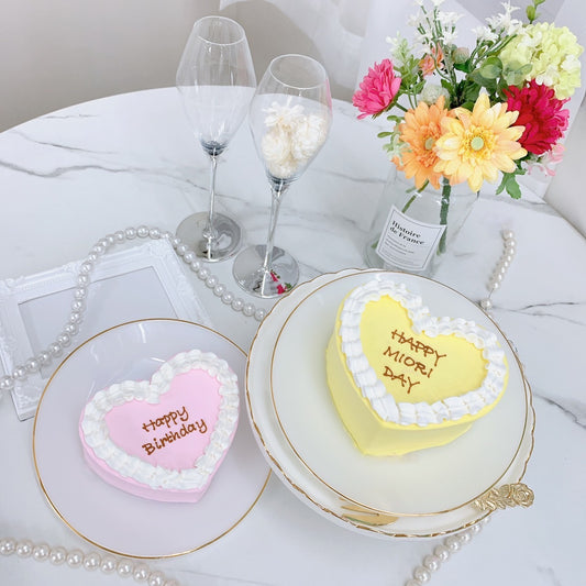 パステルハートフリルセンイルケーキ