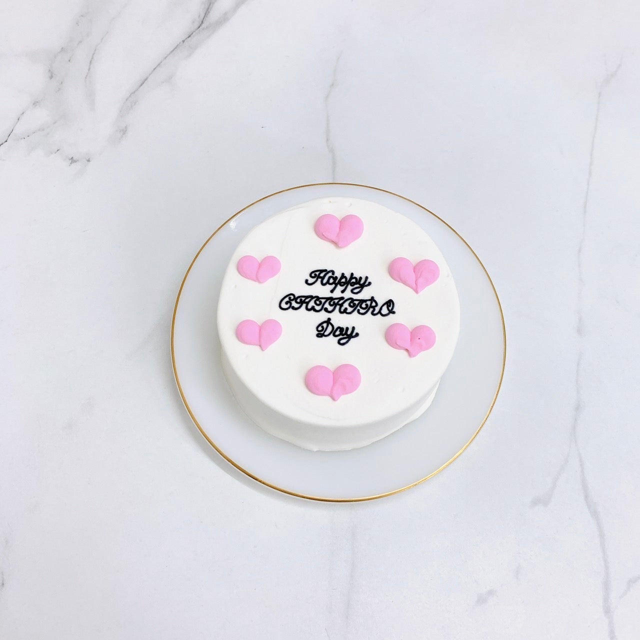 ぷくぷくハートセンイルケーキ