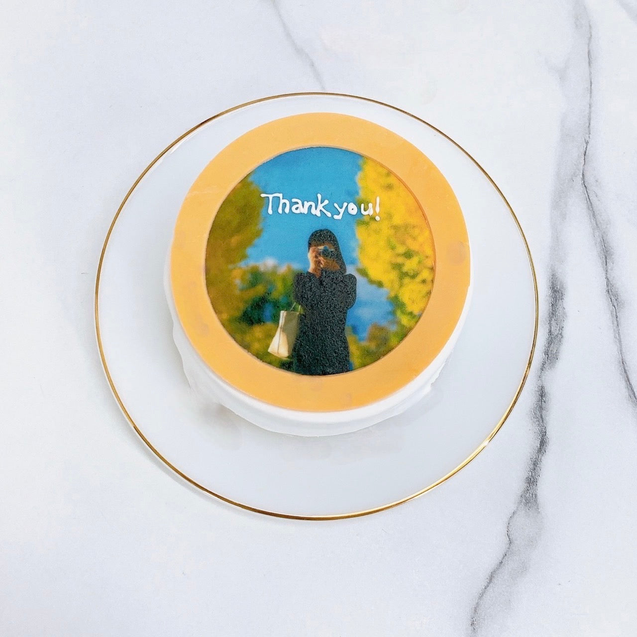 カラフルフレーム写真ケーキ