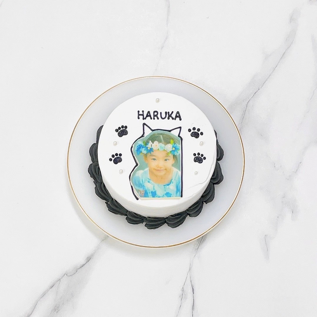 ねこ耳センイル写真ケーキ