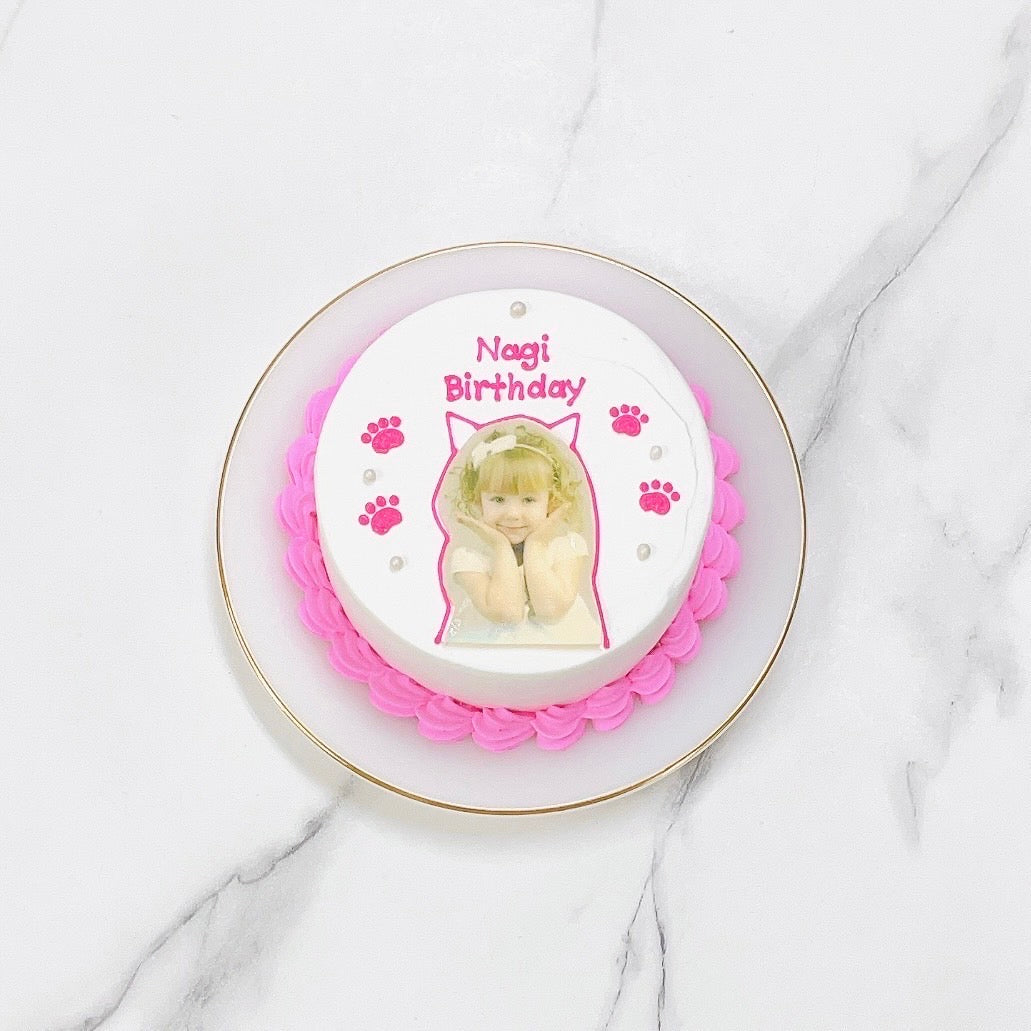 ねこ耳センイル写真ケーキ