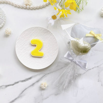 線囲みシンプル数字アイシングクッキー