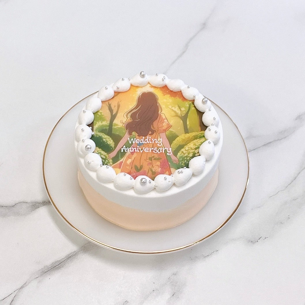 パステルグラデーション写真ケーキ