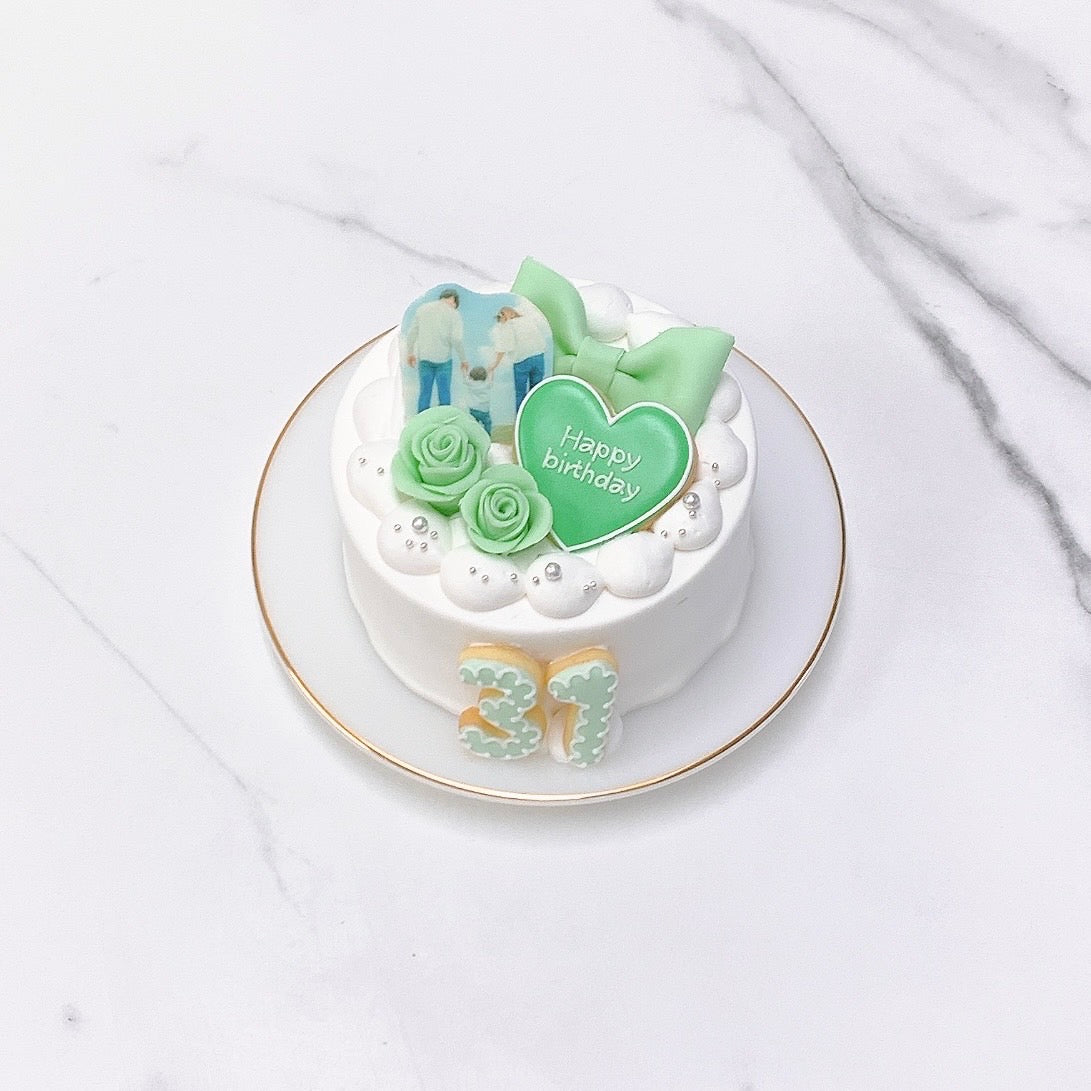 ナンバークッキー付き ライトセミオーダー写真ケーキ