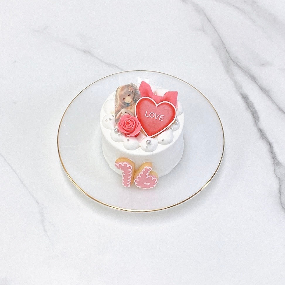 ナンバークッキー付き ライトセミオーダー写真ケーキ