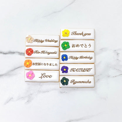 フラワーレターアイシングクッキー