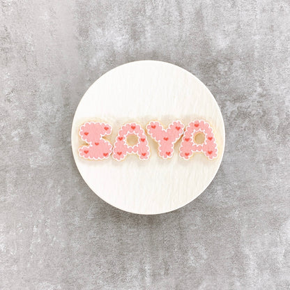 モコフワハートフリルアルファベットクッキー