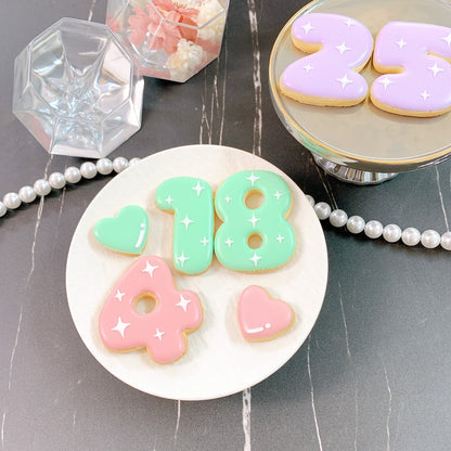 キラキラナンバーアイシングクッキー