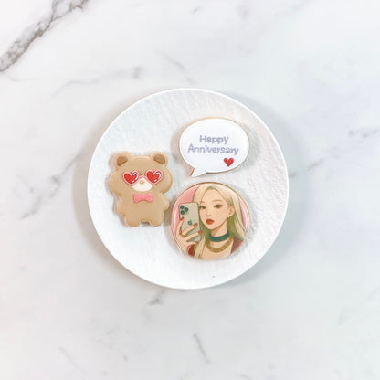 サングラスくまちゃんプリントクッキーSET ＼ケーキにのせるだけでオリジナルケーキの完成♪ ／