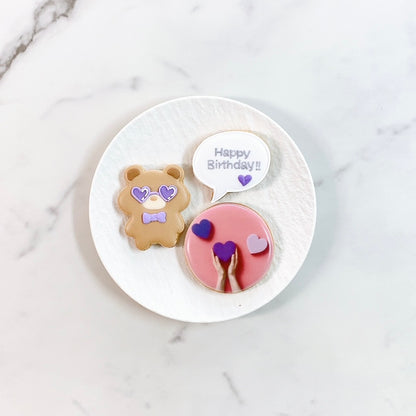 サングラスくまちゃんプリントクッキーSET ＼ケーキにのせるだけでオリジナルケーキの完成♪ ／