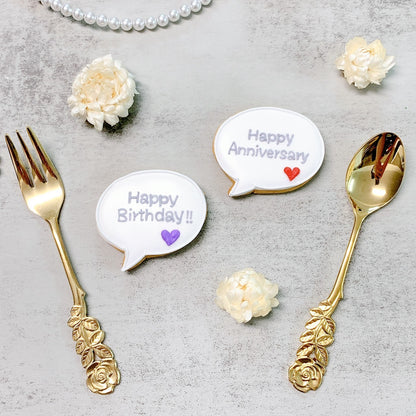 吹き出しメッセージアイシングクッキー ＼ケーキにのせるだけでオリジナルケーキの完成♪ ／