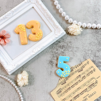 レース風数字アイシングクッキー