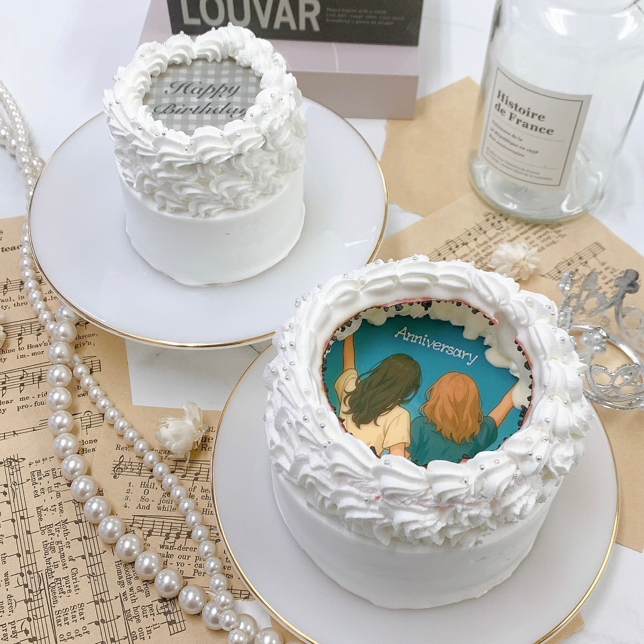 チェック柄バーンアウェイケーキ［丸型］《選べる9色｜燃える演出♪》