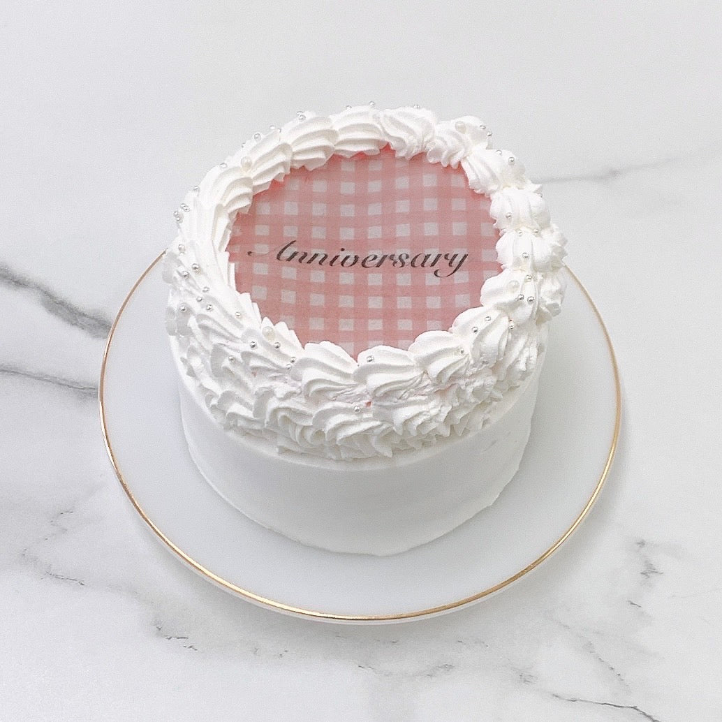 チェック柄バーンアウェイケーキ［丸型］《選べる9色｜燃える演出♪》