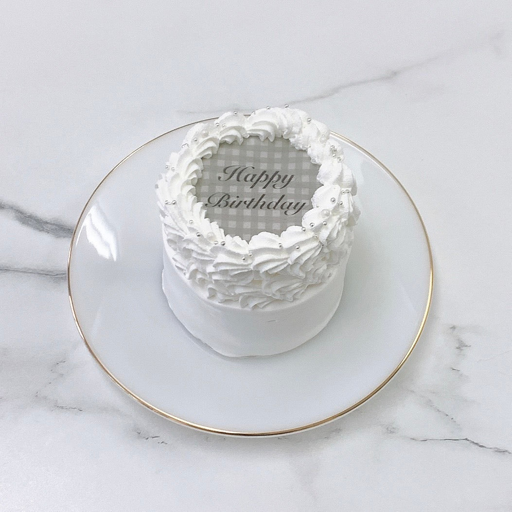 チェック柄バーンアウェイケーキ［丸型］《選べる9色｜燃える演出♪》