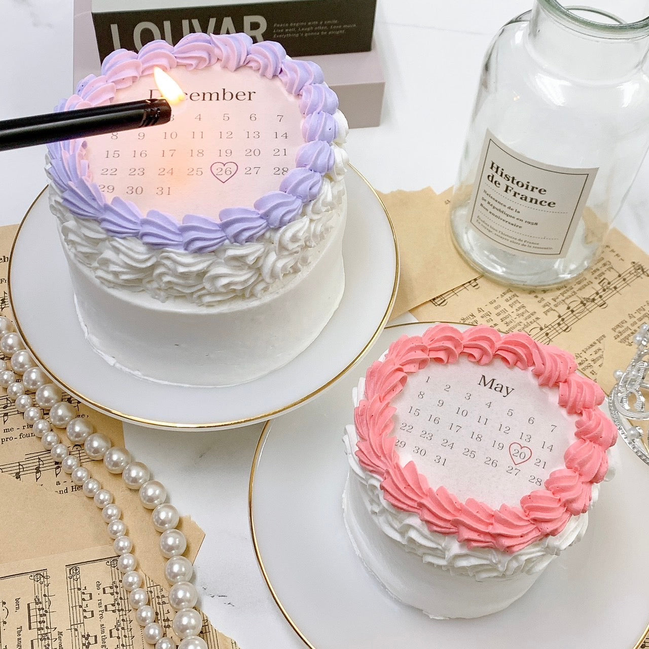 丸型カレンダー バーンアウェイケーキ《選べる9色｜燃える演出♪》