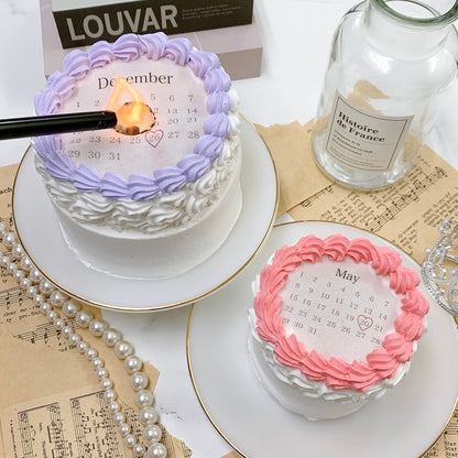 丸型カレンダー バーンアウェイケーキ《選べる9色｜燃える演出♪》