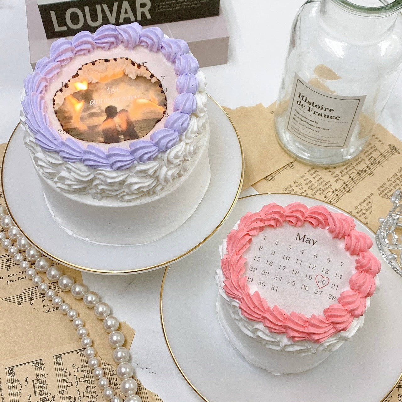 丸型カレンダー バーンアウェイケーキ《選べる9色｜燃える演出♪》