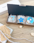 セレブレイト・クッキーBOX（プリントクッキー＋星型メッセージプレート＋数字クッキー2枚まで）《選べる9色♪》