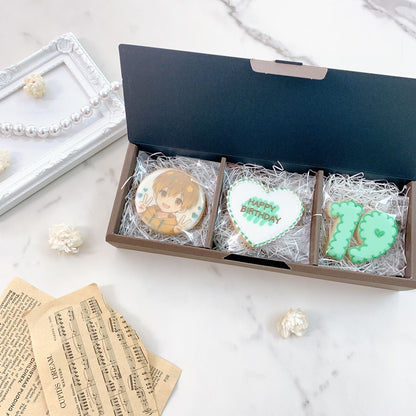 セレブレイト・クッキーBOX（プリントクッキー＋カラーステッチプレート＋数字クッキー2枚まで）《選べる9色♪》