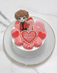 お好きなイラストクッキー付き♪ セミオーダーハートケーキ