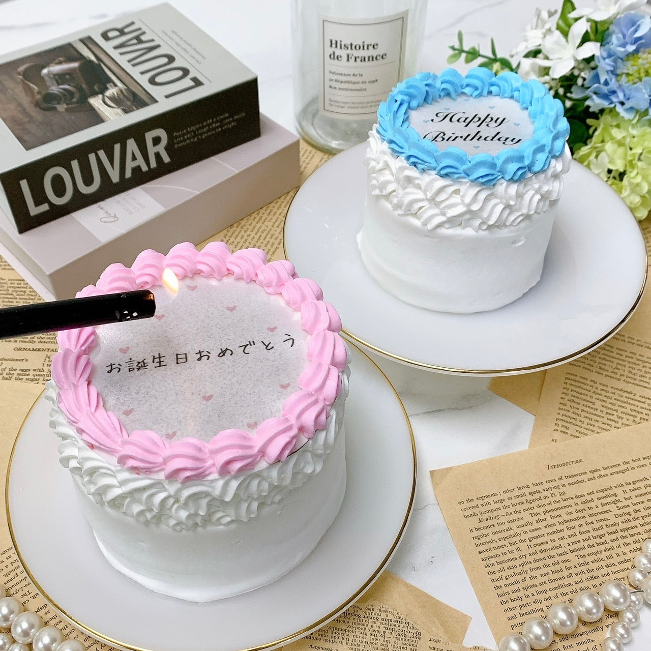 バーンアウェイ ハートドットプリントケーキ《選べる9色｜燃える演出♪》