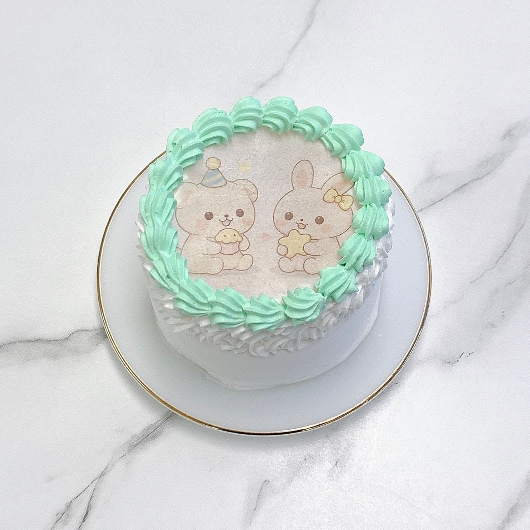 ［フルオーダー］お好きな写真2枚でつくれるバーンアウェイケーキ《燃える演出｜選べる10色》