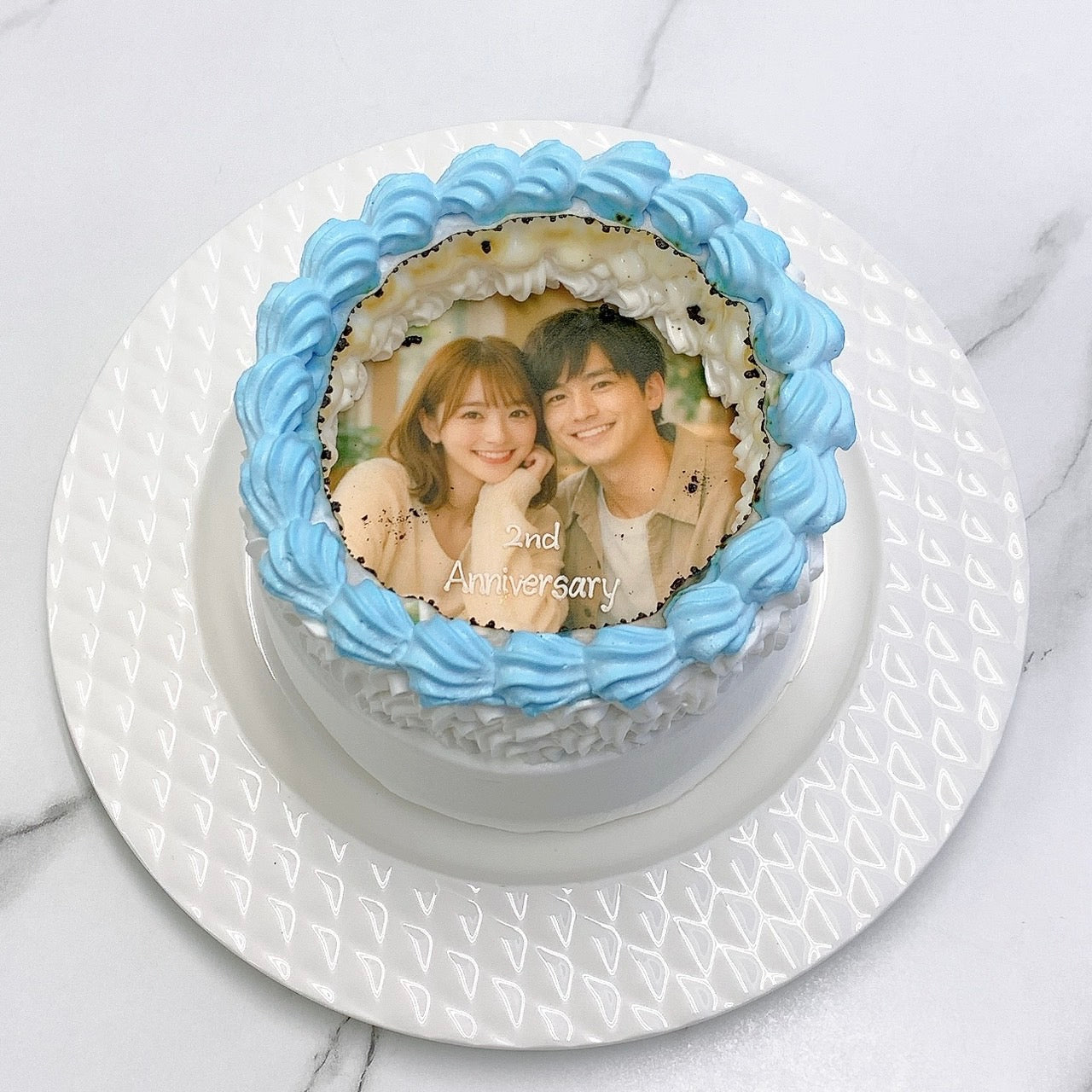 ［フルオーダー］お好きな写真2枚でつくれるバーンアウェイケーキ《燃える演出｜選べる10色》