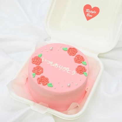 薔薇デザインランチボックスケーキ