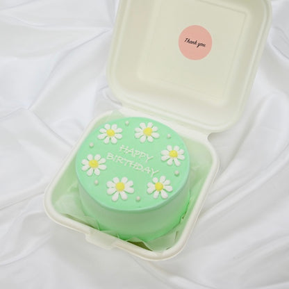 白いお花のランチボックスケーキ