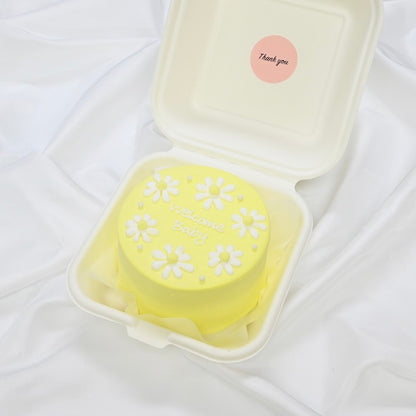 白いお花のランチボックスケーキ