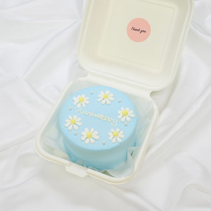 白いお花のランチボックスケーキ