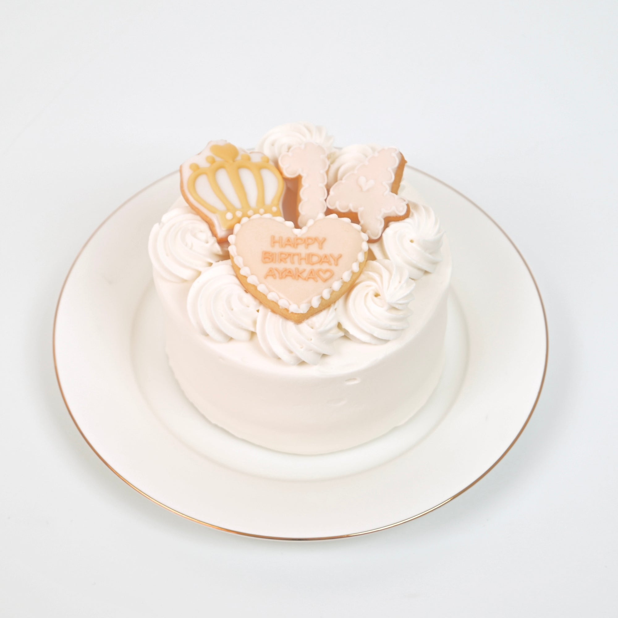 お好きなイラストクッキー付き♪ セミオーダーハートケーキ