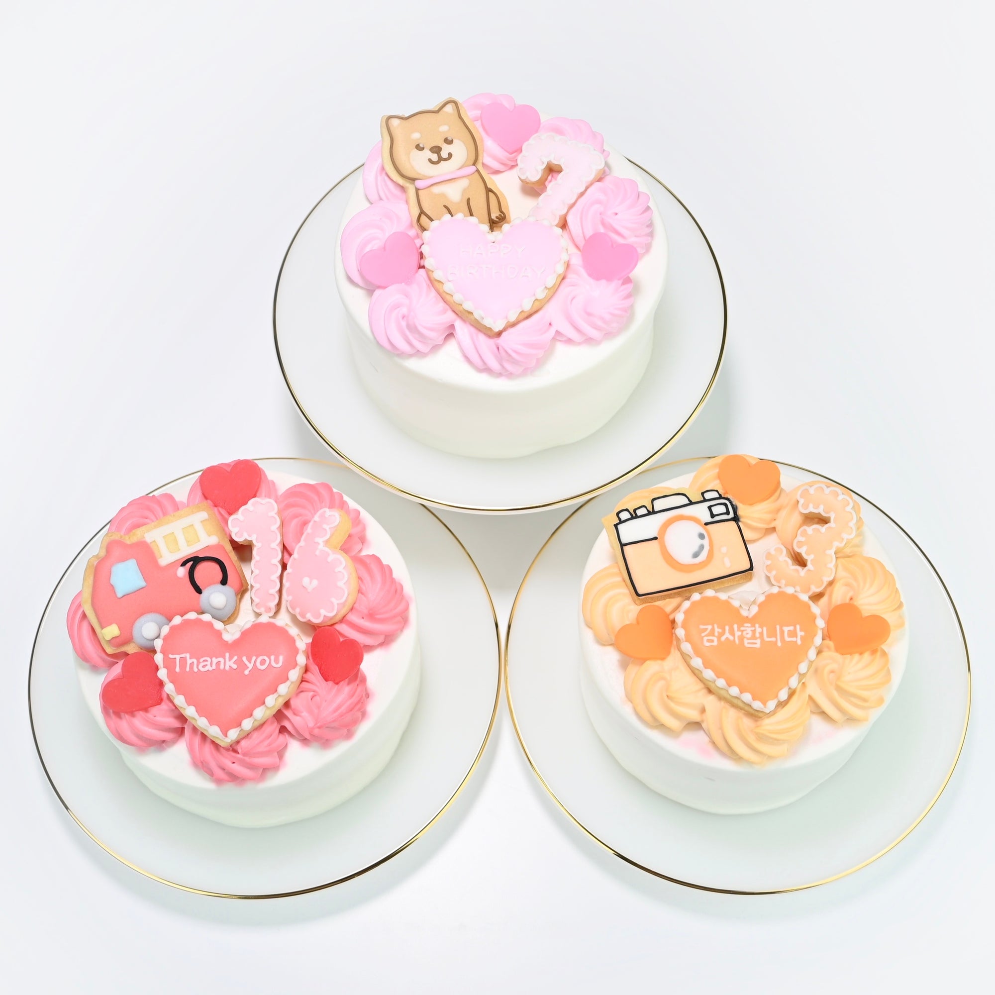 お好きなイラストクッキー付き♪ セミオーダーハートケーキ