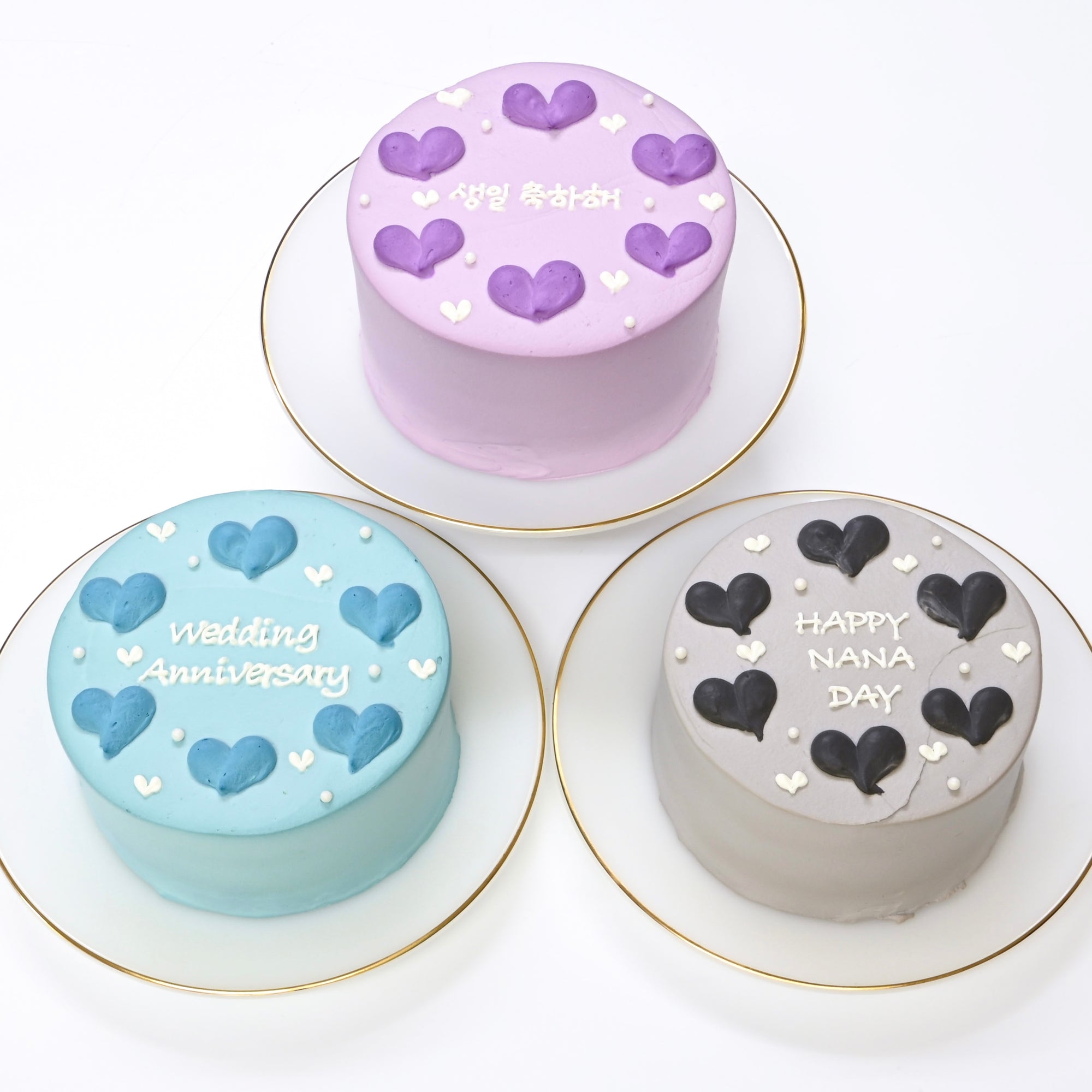 くすみハートデザインセンイルケーキ