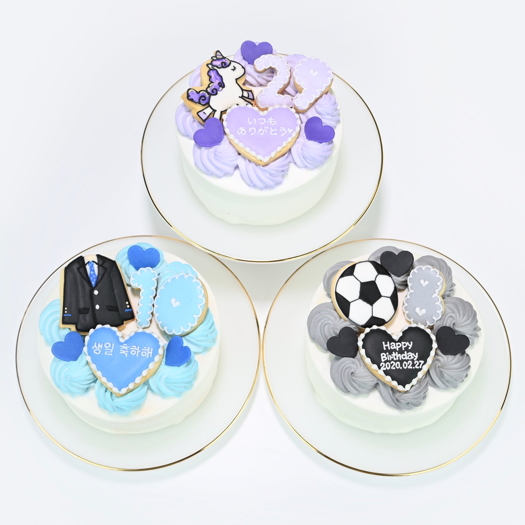 お好きなイラストクッキー付き♪ セミオーダーハートケーキ