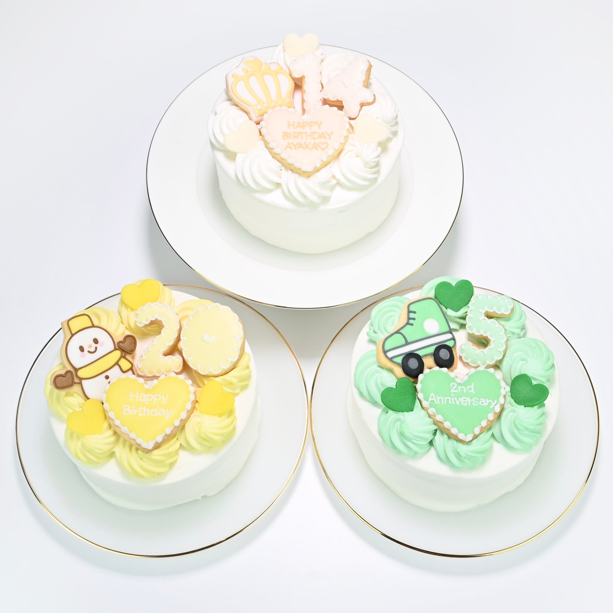 お好きなイラストクッキー付き♪ セミオーダーハートケーキ