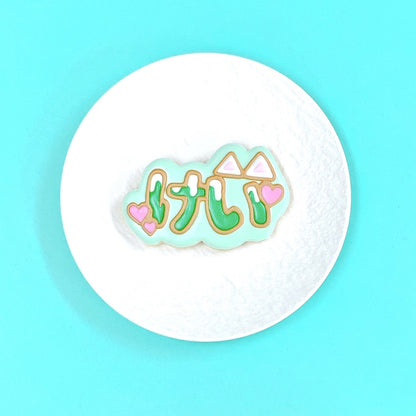 ねこ耳うちわ文字クッキー