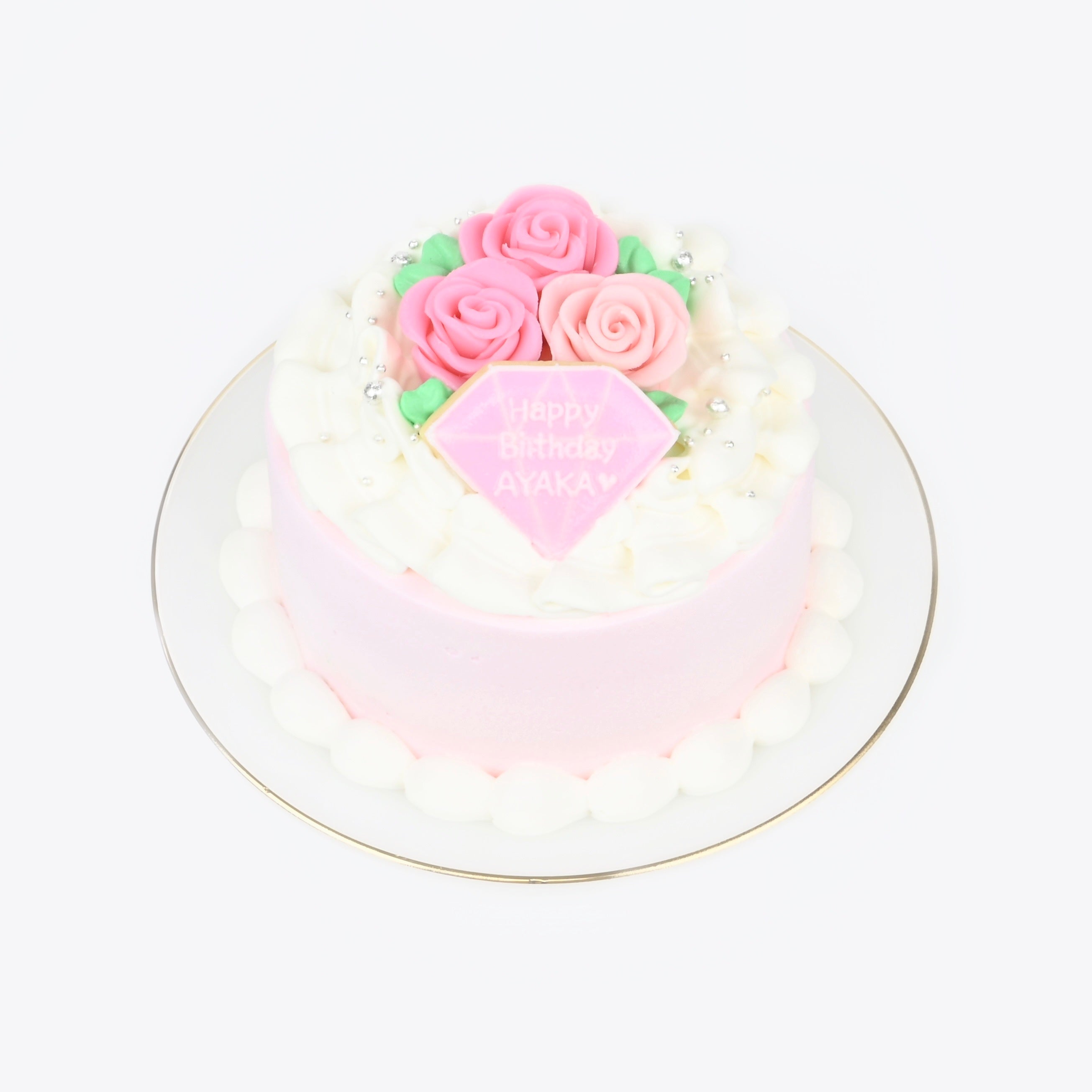 ダイヤプレート薔薇ケーキ