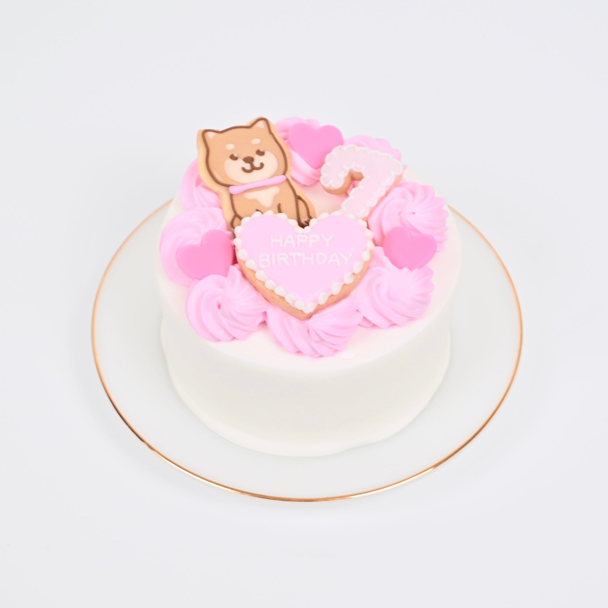 お好きなイラストクッキー付き♪ セミオーダーハートケーキ