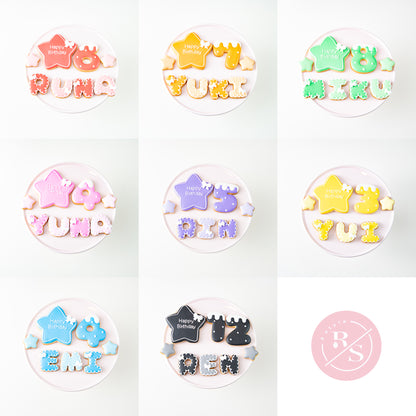 リボン付き星アイシングクッキーセット