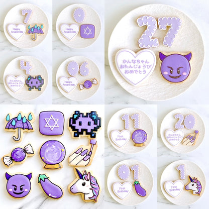 〈 紫推しさんへ❤︎ 〉絵文字アイシングクッキーセット